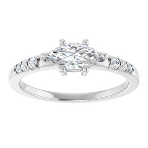 Platinum 8x4 mm Marquise Ring Mounting – image 5