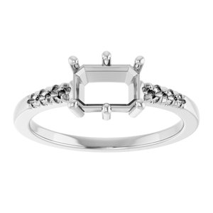 Platinum 7x5 mm Emerald Ring Mounting – image 6