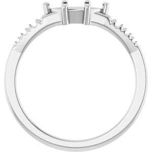 14K White Gold 8x4 mm Marquise Ring Mounting – image 4