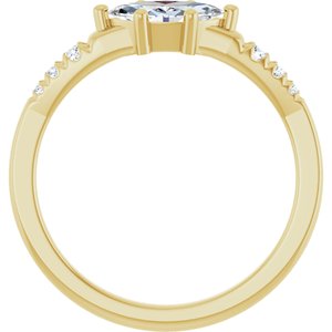 18K Yellow Gold 8x4 mm Marquise Ring Mounting – image 3