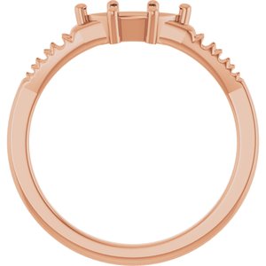 18K Rose Gold 8x4 mm Marquise Ring Mounting – image 4