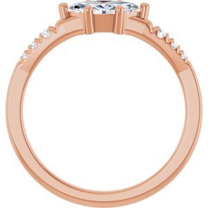 18K Rose Gold 8x4 mm Marquise Ring Mounting – image 3