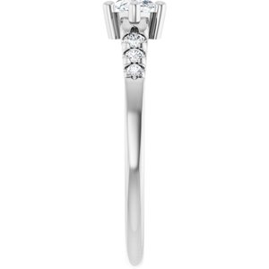 14K X1 White Gold 8x4 mm Marquise Ring Mounting – image 7