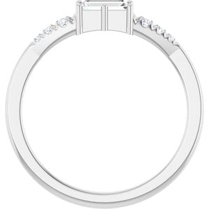 Continuum Sterling Silver 5x2 mm Straight Baguette Ring Mounting – image 3