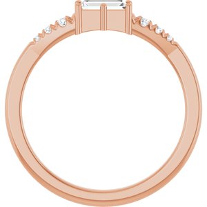 14K Rose Gold 5x2 mm Straight Baguette Ring Mounting – image 3