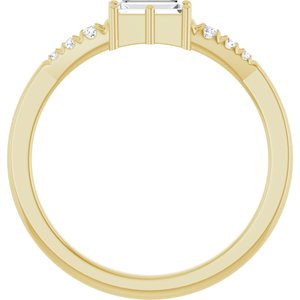 10K Yellow Gold 5x2 mm Straight Baguette Ring Mounting – image 3