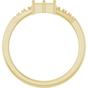 10K Yellow Gold 5x2 mm Straight Baguette Ring Mounting – image 4