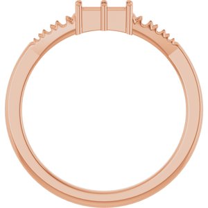 18K Rose Gold 5x2 mm Straight Baguette Ring Mounting – image 4