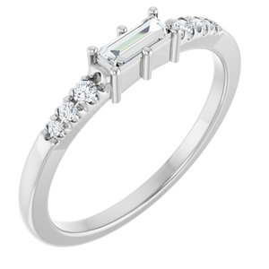 Continuum Sterling Silver 5x2 mm Straight Baguette Ring Mounting