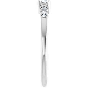 18K White Gold 5x2 mm Straight Baguette Ring Mounting – image 7
