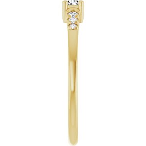 18K Yellow Gold 5x2 mm Straight Baguette Ring Mounting – image 7