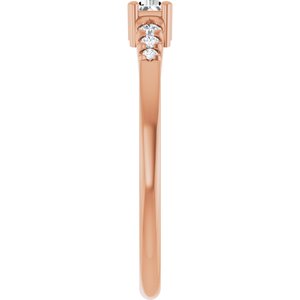 18K Rose Gold 5x2 mm Straight Baguette Ring Mounting – image 7