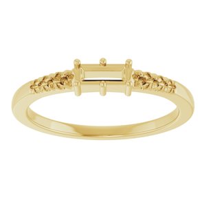 10K Yellow Gold 5x2 mm Straight Baguette Ring Mounting – image 6