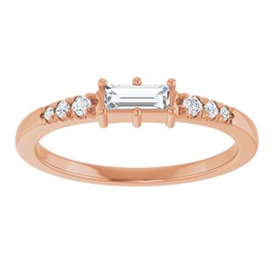 14K Rose Gold 5x2 mm Straight Baguette Ring Mounting – image 5