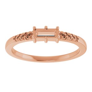 14K Rose Gold 5x2 mm Straight Baguette Ring Mounting – image 6