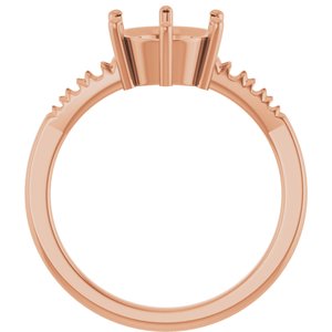 14K Rose Gold 8 mm Round Ring Mounting – image 4
