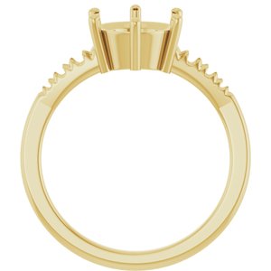18K Yellow Gold 8 mm Round Ring Mounting – image 4