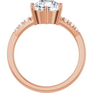 14K Rose Gold 8 mm Round Ring Mounting – image 3