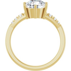 14K Yellow Gold 8 mm Round Ring Mounting – image 3