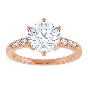 14K Rose Gold 8 mm Round Ring Mounting – image 5