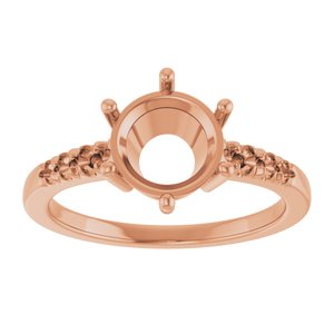 10K Rose Gold 8 mm Round Ring Mounting – image 6
