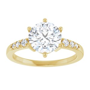 18K Yellow Gold 8 mm Round Ring Mounting – image 5
