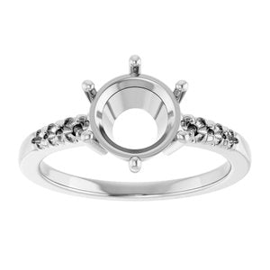 Sterling Silver 8 mm Round Ring Mounting – image 6