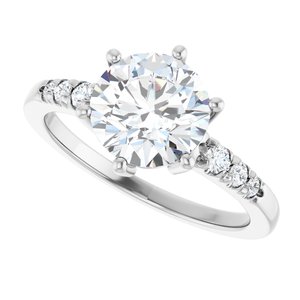 10K White Gold 8 mm Round Ring Mounting – image 8