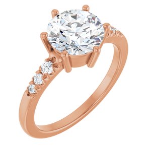 14K Rose Gold 8 mm Round Ring Mounting