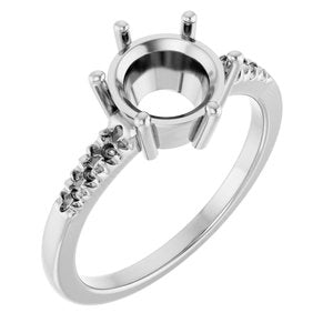 10K White Gold 8 mm Round Ring Mounting – image 2