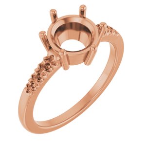 14K Rose Gold 8 mm Round Ring Mounting – image 2