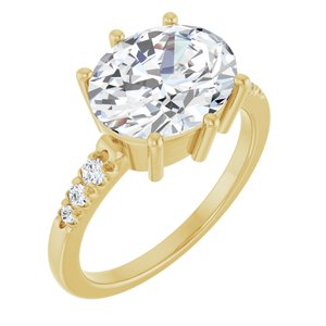 10K Yellow Gold 11x9 mm Oval Ring Mounting