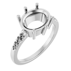 Platinum 11x9 mm Oval Ring Mounting – image 2