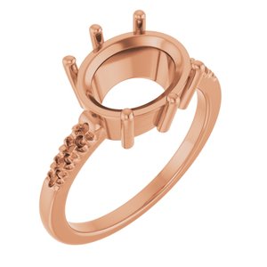 14K Rose Gold 11x9 mm Oval Ring Mounting – image 2