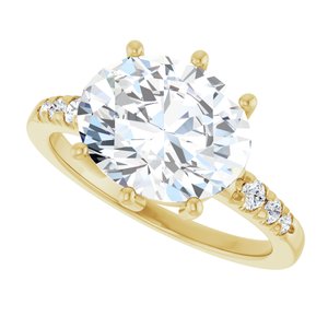10K Yellow Gold 11x9 mm Oval Ring Mounting – image 8