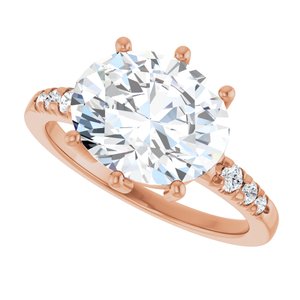 18K Rose Gold 11x9 mm Oval Ring Mounting – image 8