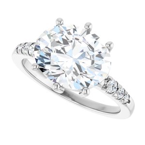 Platinum 11x9 mm Oval Ring Mounting – image 8