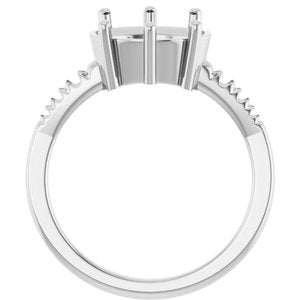 14K White Gold 11x9 mm Oval Ring Mounting – image 4