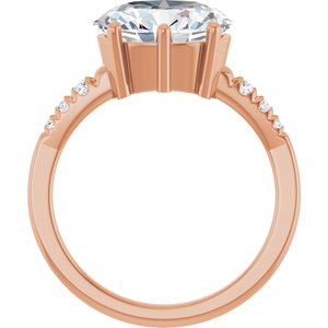 10K Rose Gold 11x9 mm Oval Ring Mounting – image 3
