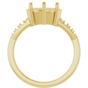 10K Yellow Gold 11x9 mm Oval Ring Mounting – image 4
