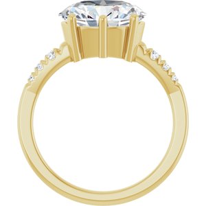 14K Yellow Gold 11x9 mm Oval Ring Mounting – image 3