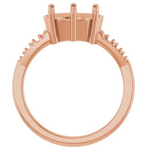 14K Rose Gold 11x9 mm Oval Ring Mounting – image 4