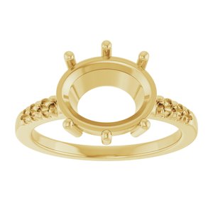10K Yellow Gold 11x9 mm Oval Ring Mounting – image 6