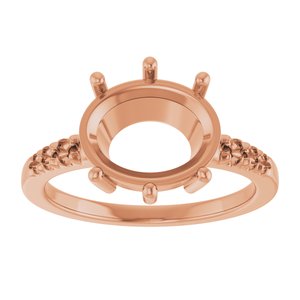 18K Rose Gold 11x9 mm Oval Ring Mounting – image 6