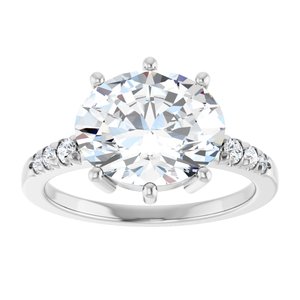 14K White Gold 11x9 mm Oval Ring Mounting – image 5