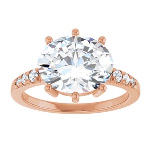 18K Rose Gold 11x9 mm Oval Ring Mounting – image 5
