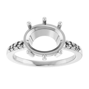 Sterling Silver 11x9 mm Oval Ring Mounting – image 6