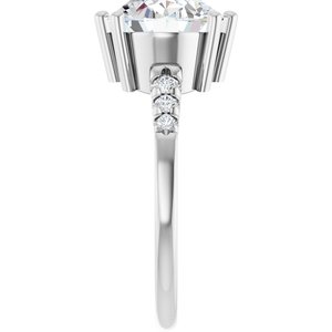 14K White Gold 11x9 mm Oval Ring Mounting – image 7