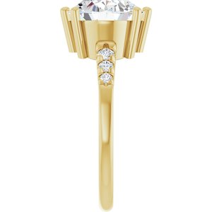 14K Yellow Gold 11x9 mm Oval Ring Mounting – image 7