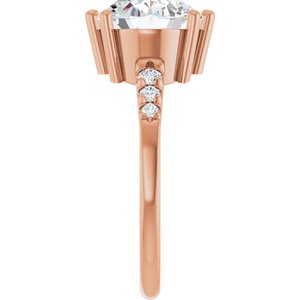 14K Rose Gold 11x9 mm Oval Ring Mounting – image 7